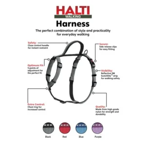 HALTI Walking Harness (chest 22" - 30") - Black/Gray