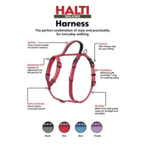 HALTI Walking Harness (chest 16" - 24") - Red