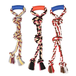 Flossy Chew Twin Tug w/ Rubber Handle - Large