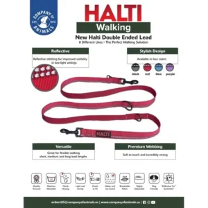 HALTI Double Ended Lead - Red