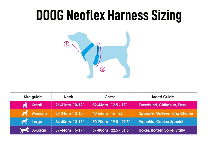Neoflex Soft Harness - Gromit - White with Red & Blue Diamonds