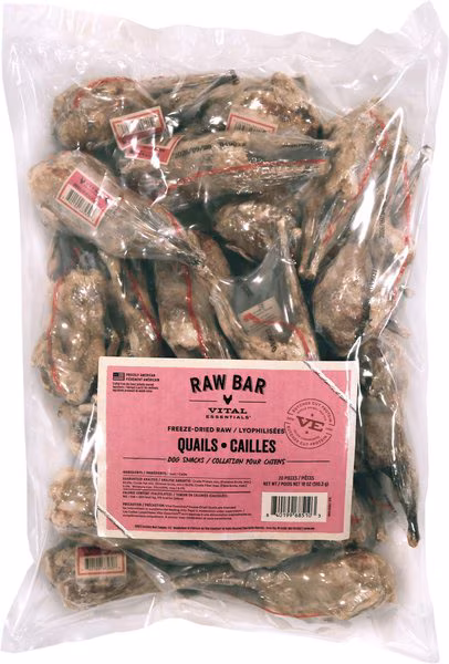 RAW BAR Freeze Dried Quail 9 oz. wrapped