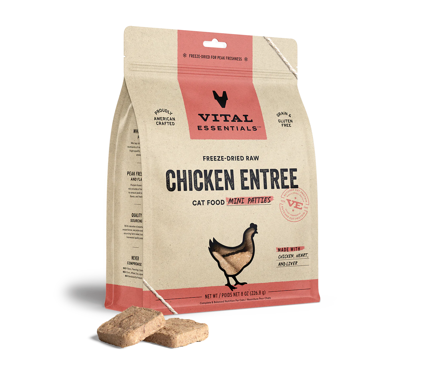 Freeze Dried Chicken Entrée Mini Patties