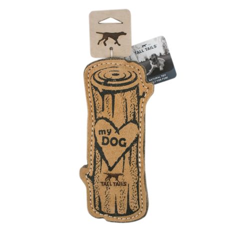 Natural Leather Love My Dog Log Toy