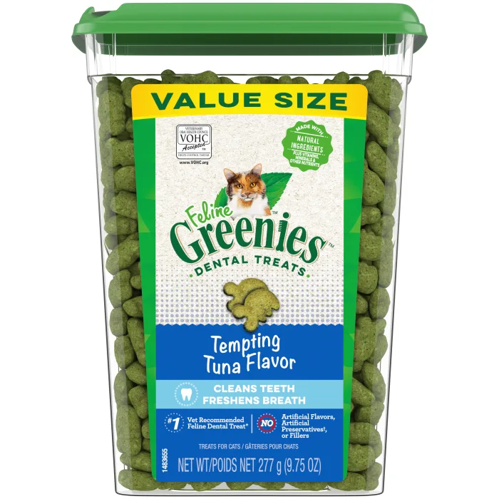 Greenies Feline Dental Treat Jumbo Tub - Tuna Flavor