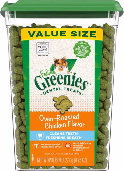Greenies Feline Dental Treat Jumbo Tub - Chicken Flavor