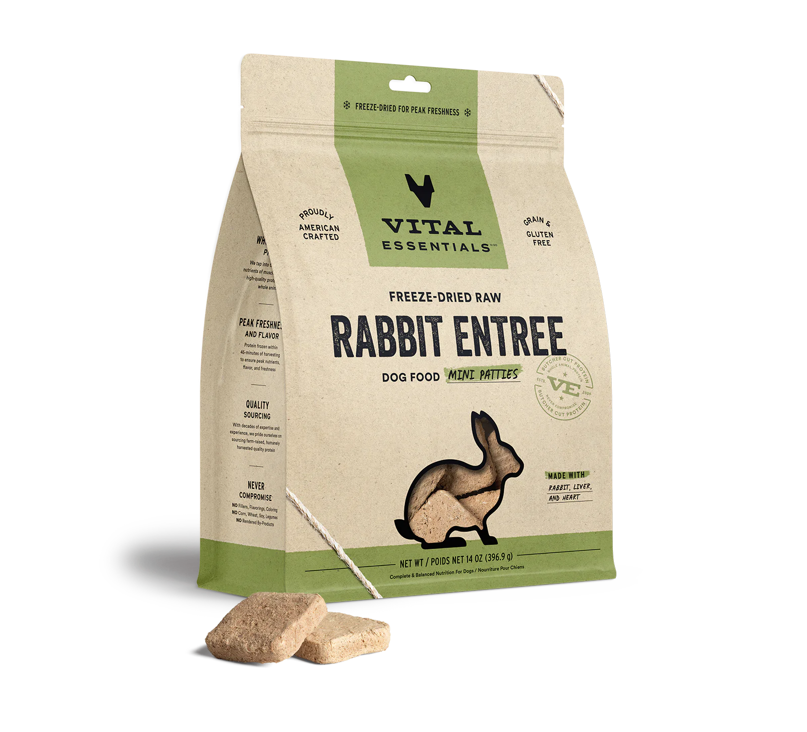 Freeze Dried Rabbit Entrée Mini Patties