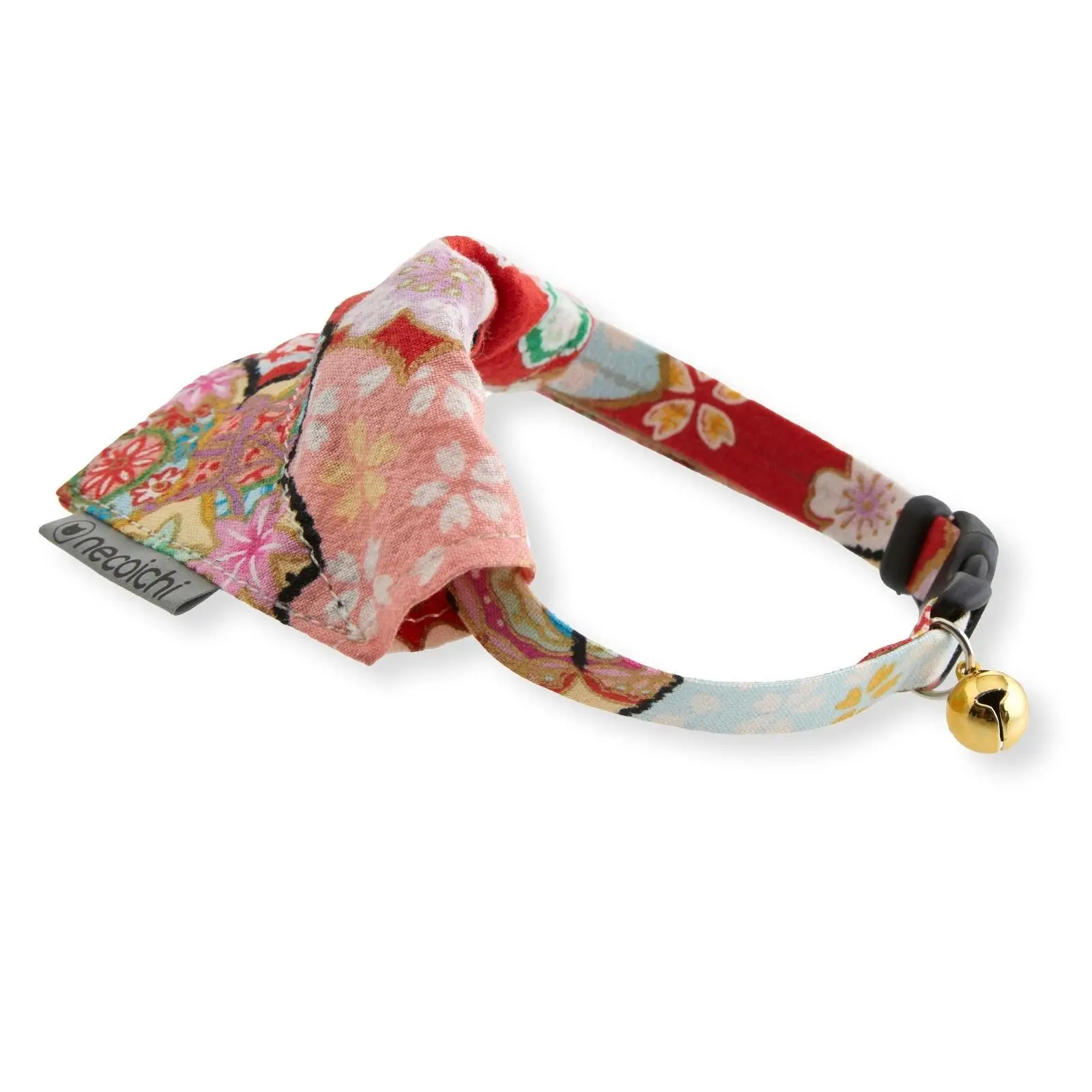 Bandana Cat Collar with AirTag Pocket - Red Blossoms