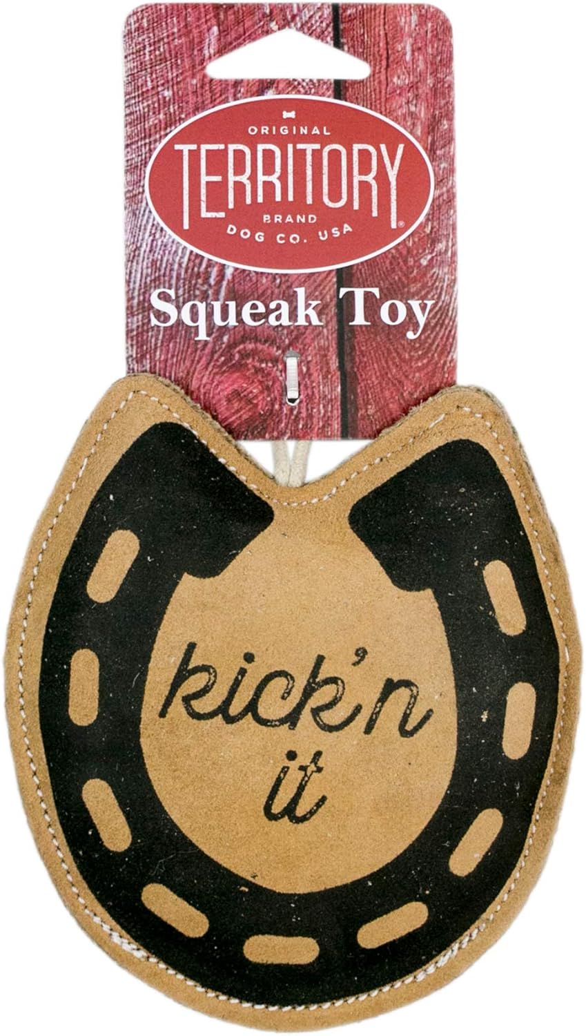 Natural Leather - Horseshoe with Squeaker