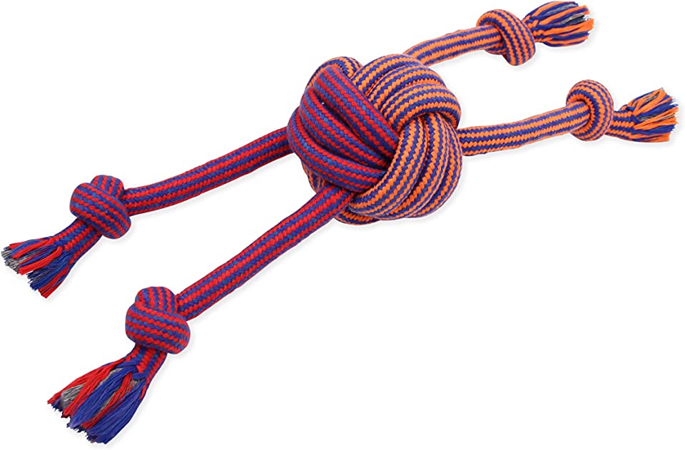 Flossy Chew EXTRA Monkey Fist w/ 4 Rope Ends - Large