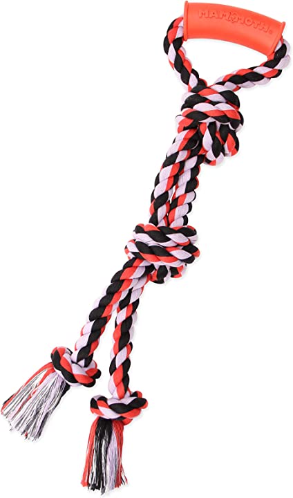 Flossy Chew Twin Tug w/ Rubber Handle - Medium