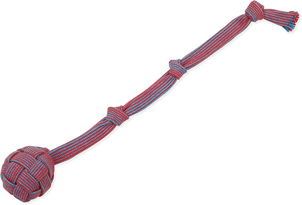 Flossy Chews EXTRA Webbing Ball w/ 20" Fling Handle - Medium