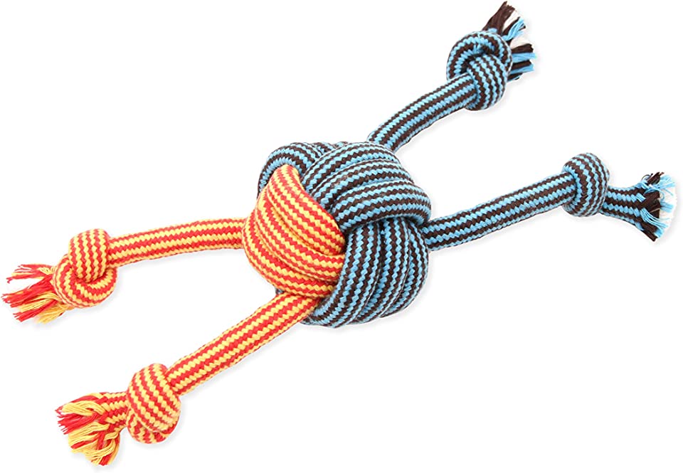 Flossy Chew EXTRA Monkey Fist w/ 4 Rope Ends - Small