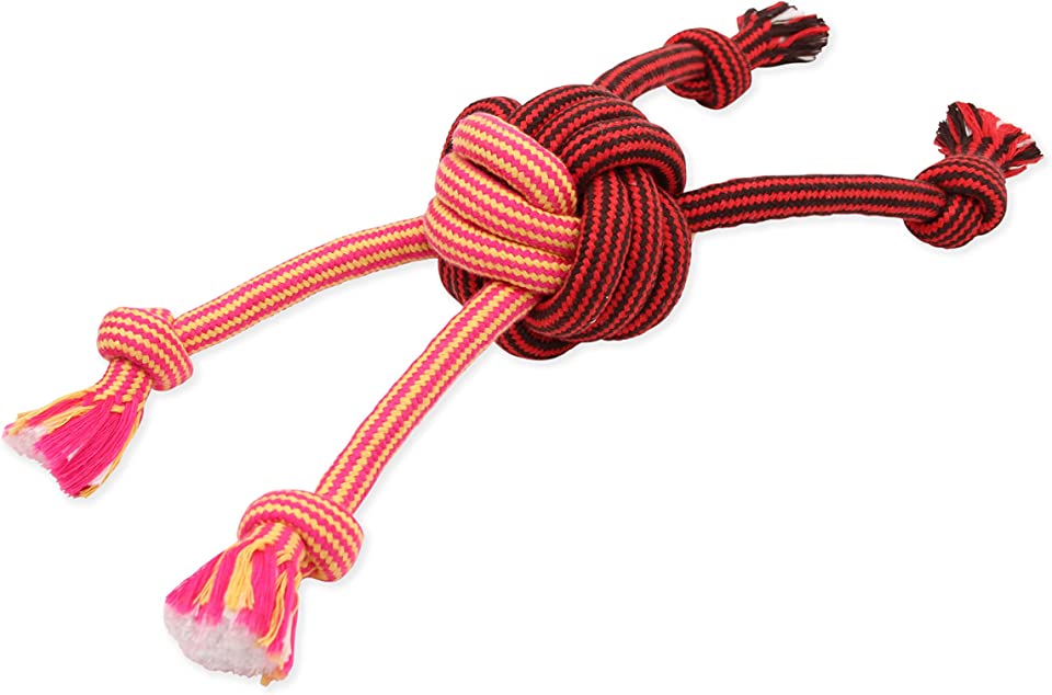Flossy Chew EXTRA Monkey Fist w/ 4 Rope Ends - Medium