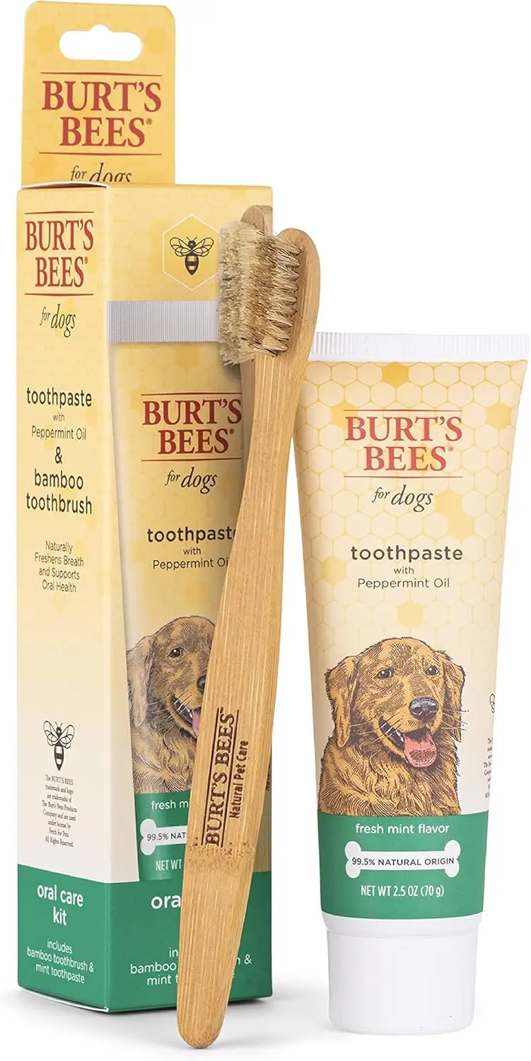 Natural Oral Care Kit for Puppies - Bamboo Brush & Fresh Mint Paste
