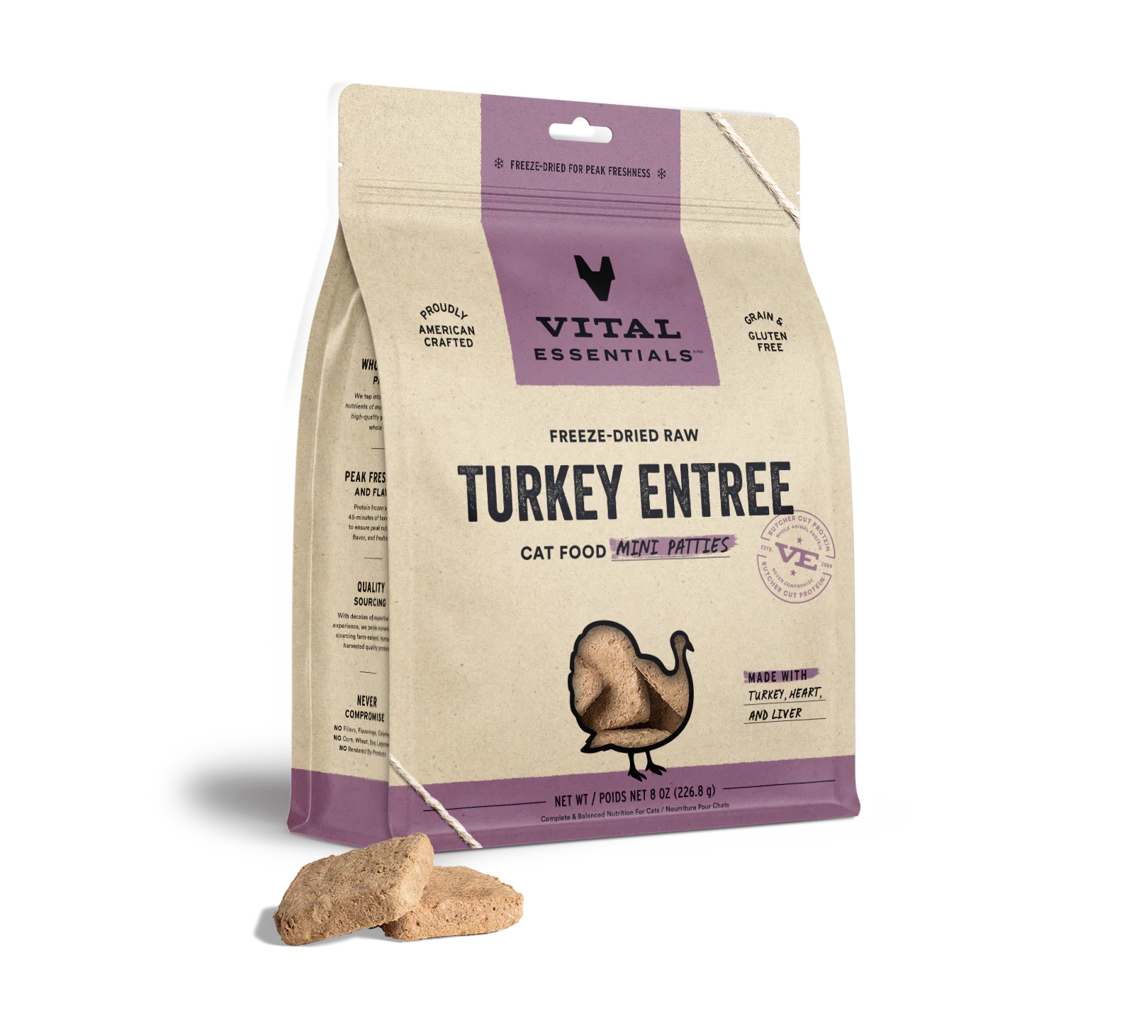 Freeze Dried Turkey Entrée Mini Patties