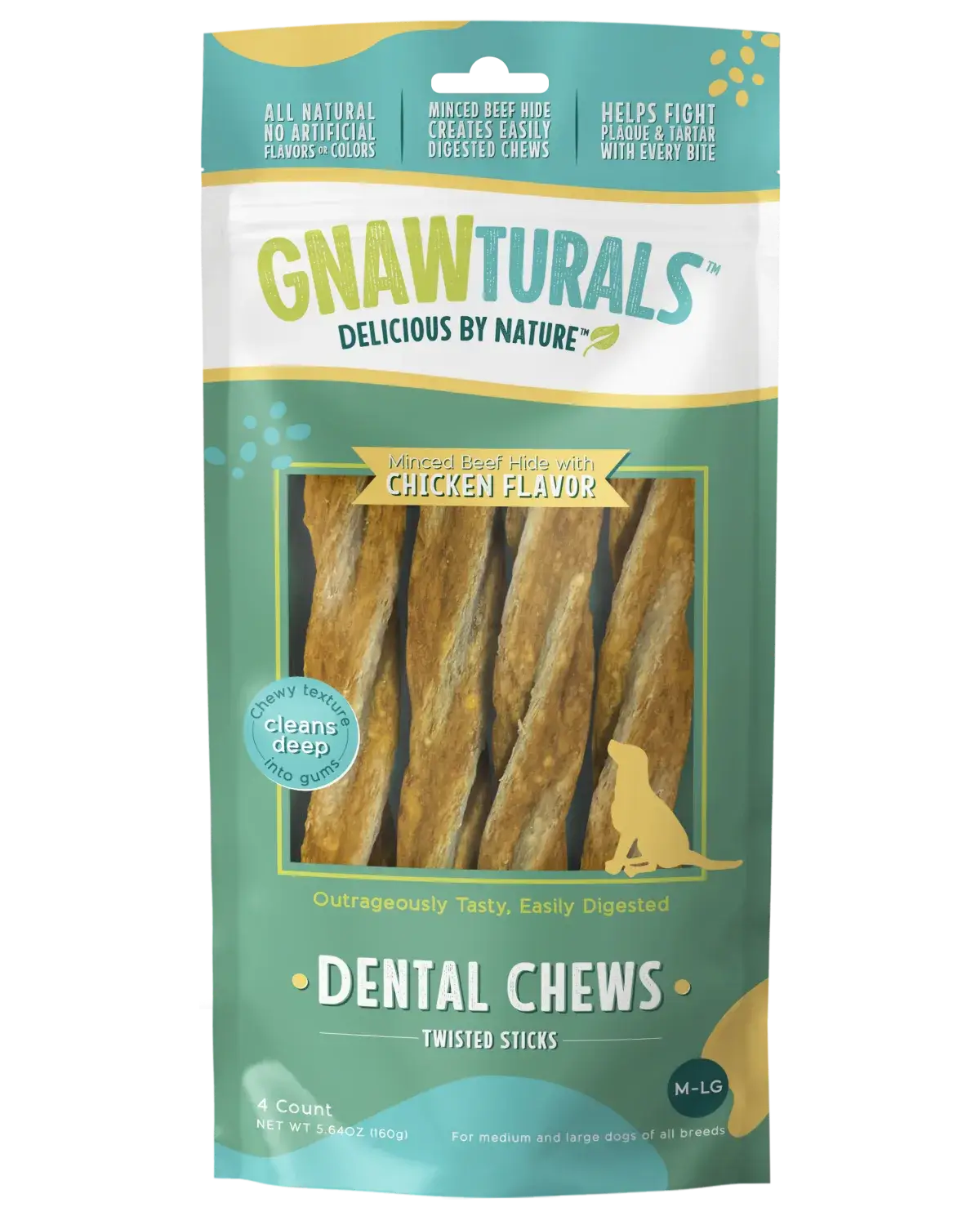 8" Large Twisted Stick Dental Chew - Chicken