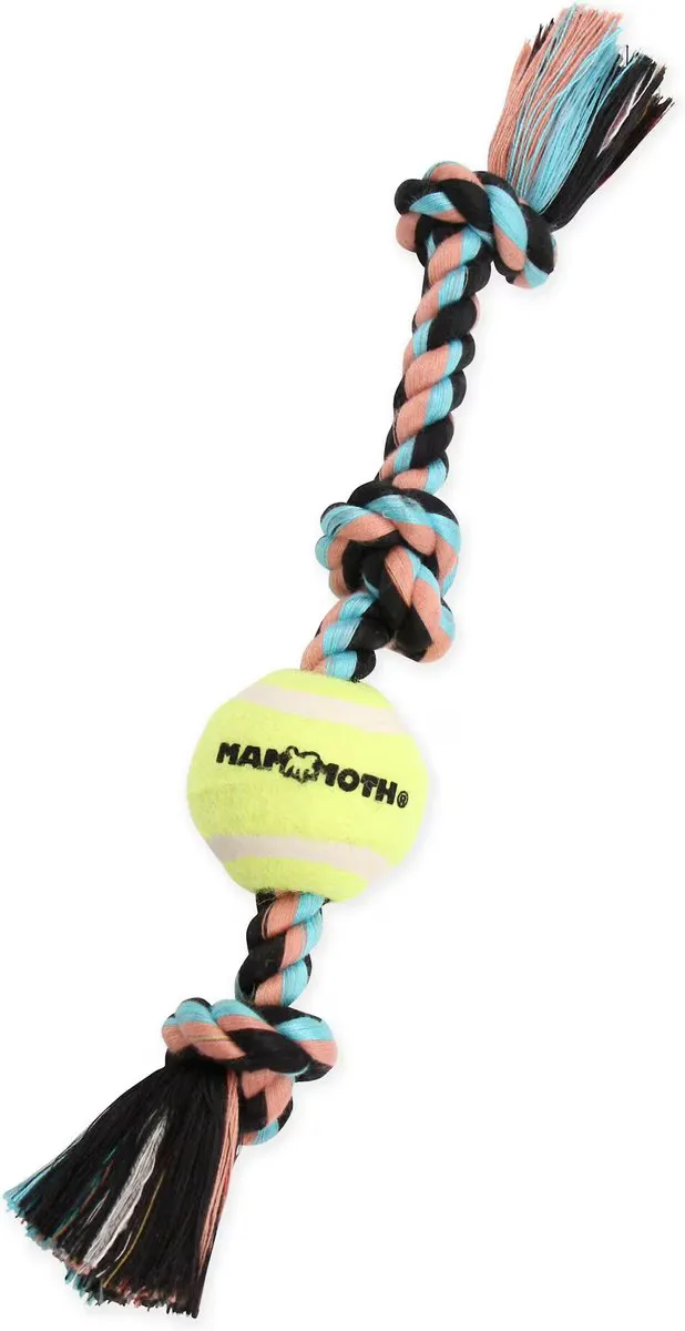 Flossy Chew 3 Knot Tug w/ Mini Tennis Ball - Mini