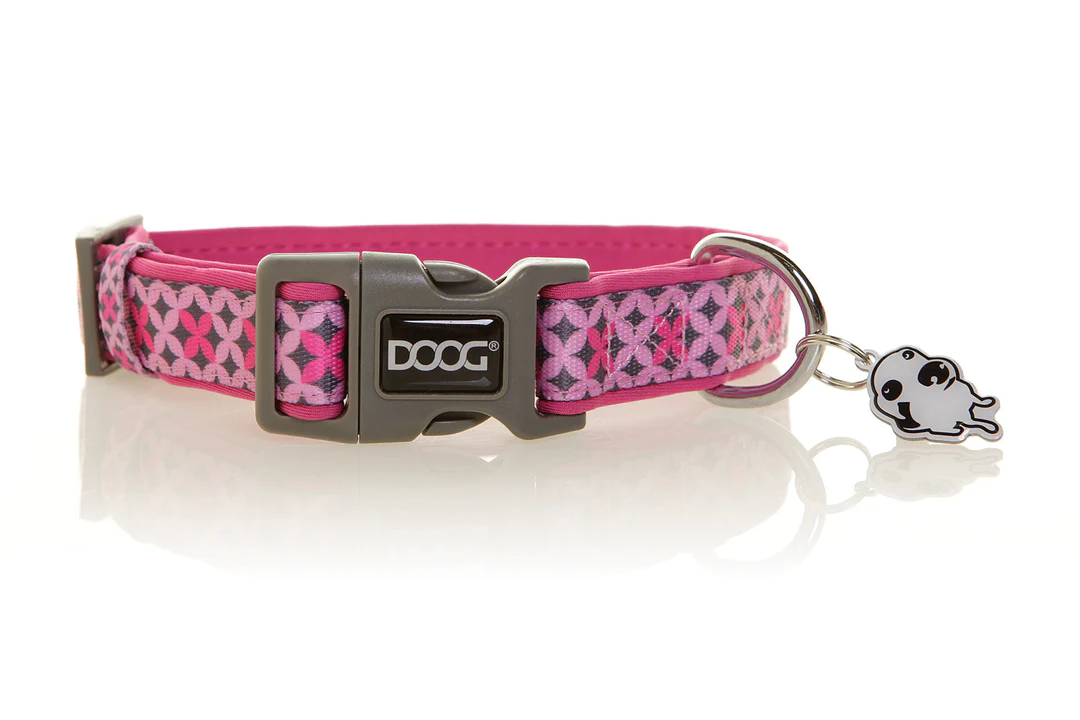 Collar - Toto - Pink with Black Stars