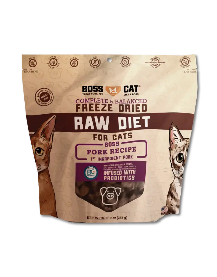 Freeze Dried Boss Cat Complete Raw Pork Nuggs