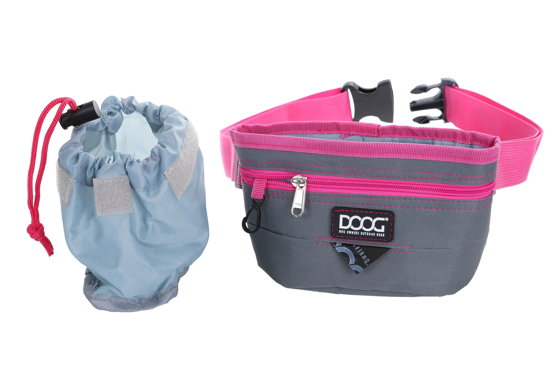 Treat Pouch - Grey with Pink