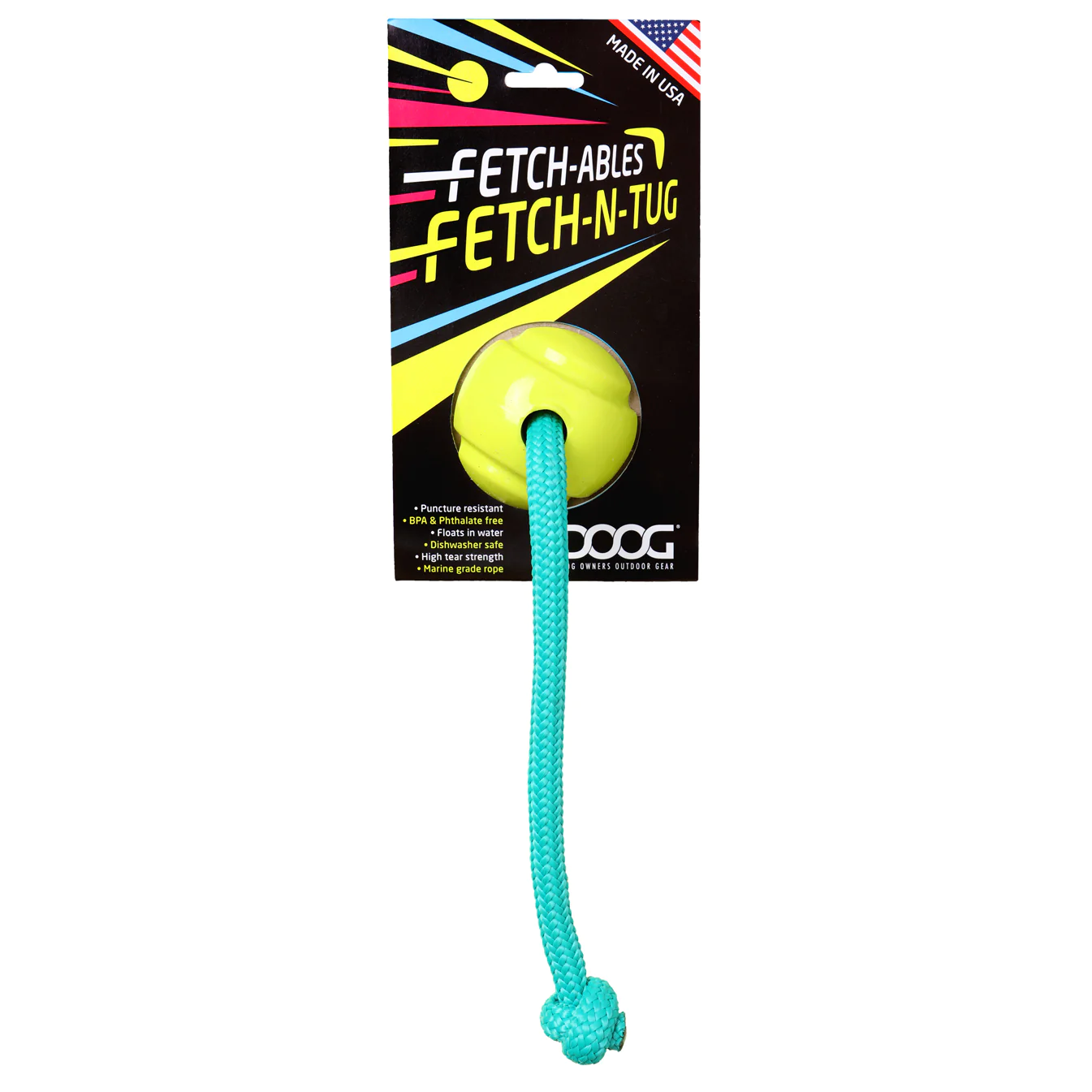 Fetchables Ball & Rope - Yellow