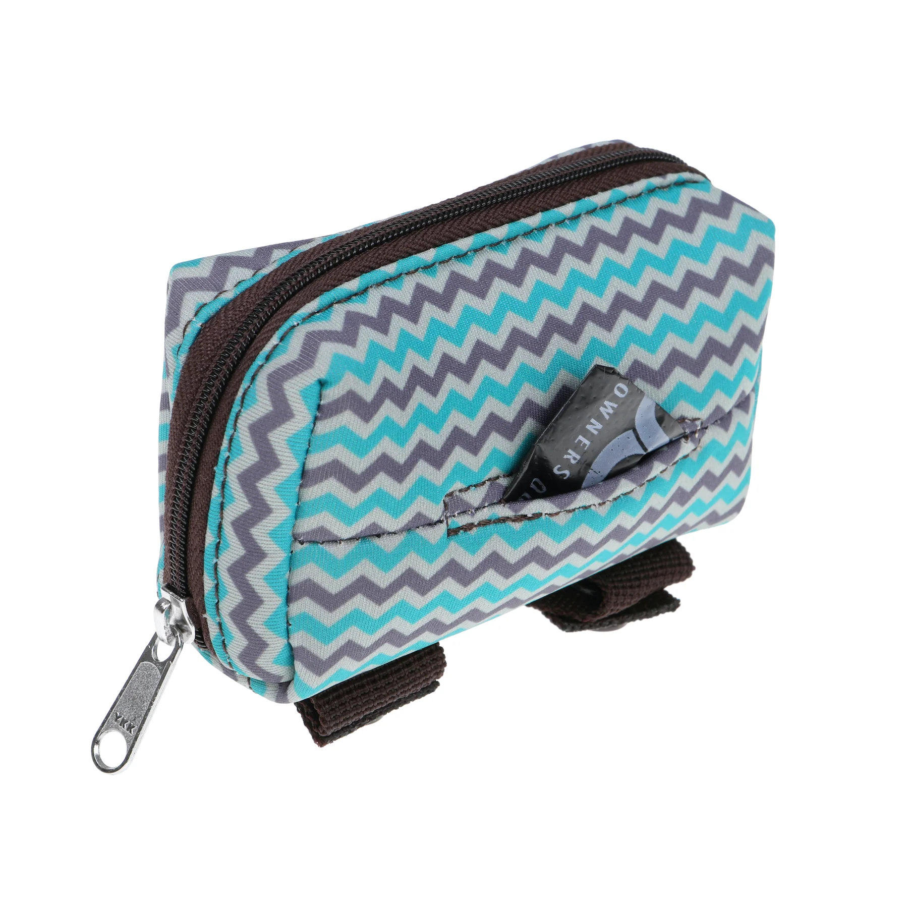 Walkie Pouch - Neoprene - Benji - Brown & Blue Zigzag