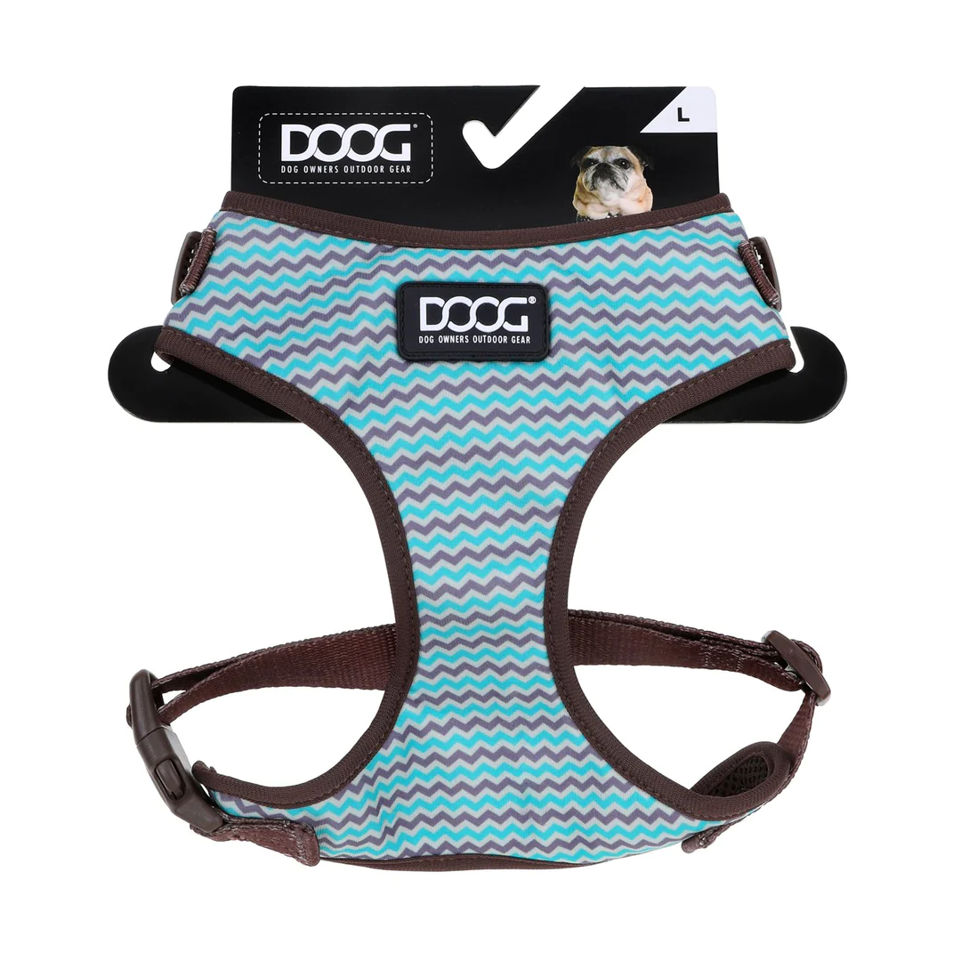 Neoflex Soft Harness - Benji - Brown & Blue Zigzag