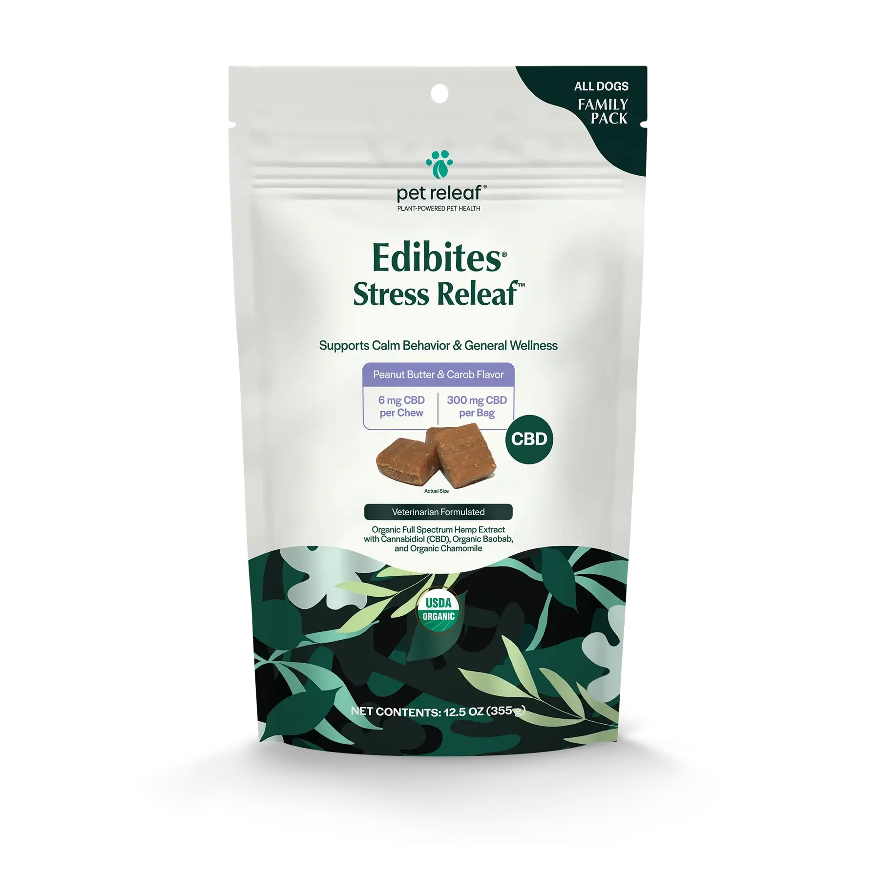 Stress Releaf Organic Hemp Edibites - Peanut Butter & Carob Flavor