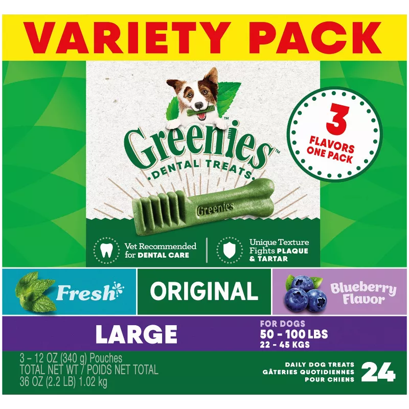 Greenies 3-Flavor Dental Variety Pack - Large