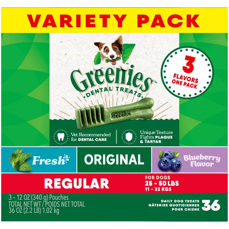 Greenies 3-Flavor Dental Variety Pack - Regular