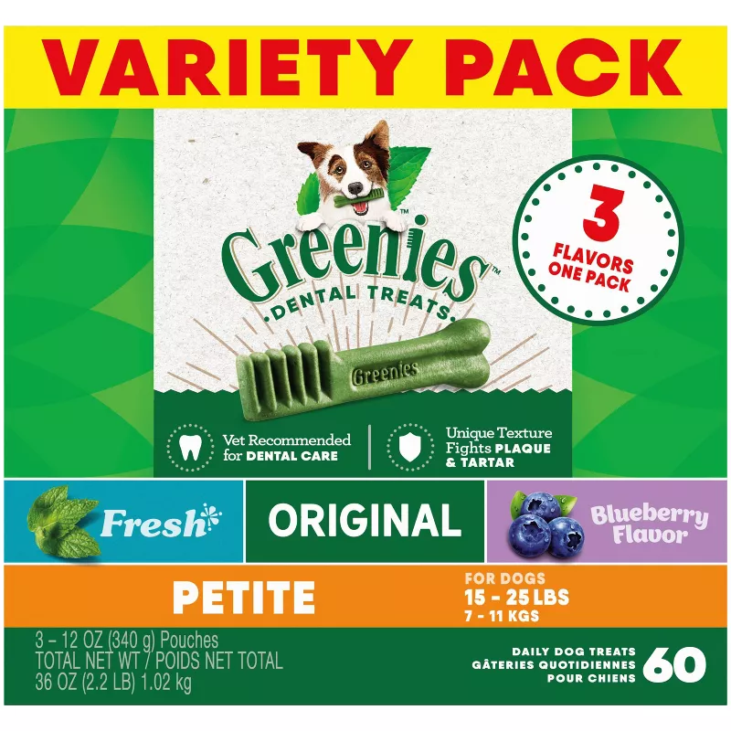 Greenies 3-Flavor Dental Variety Pack - Petite