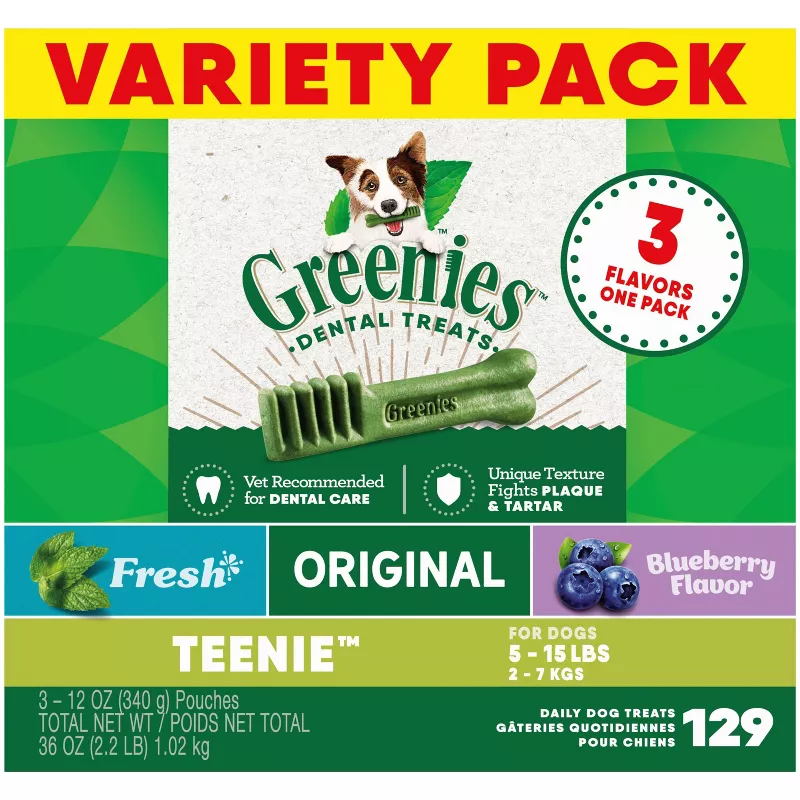 Greenies 3-Flavor Dental Variety Pack - Teenie