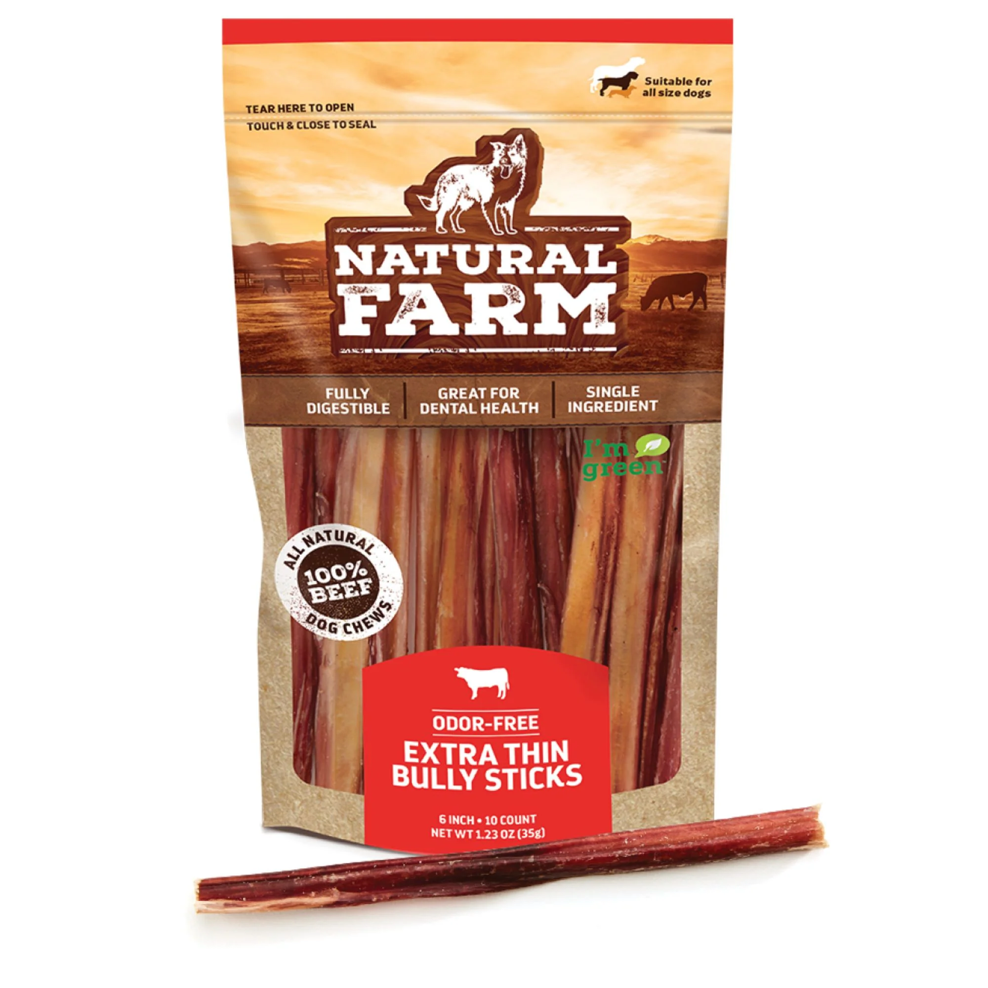 Odor Free Extra Thin Bully Sticks - 10 Pack