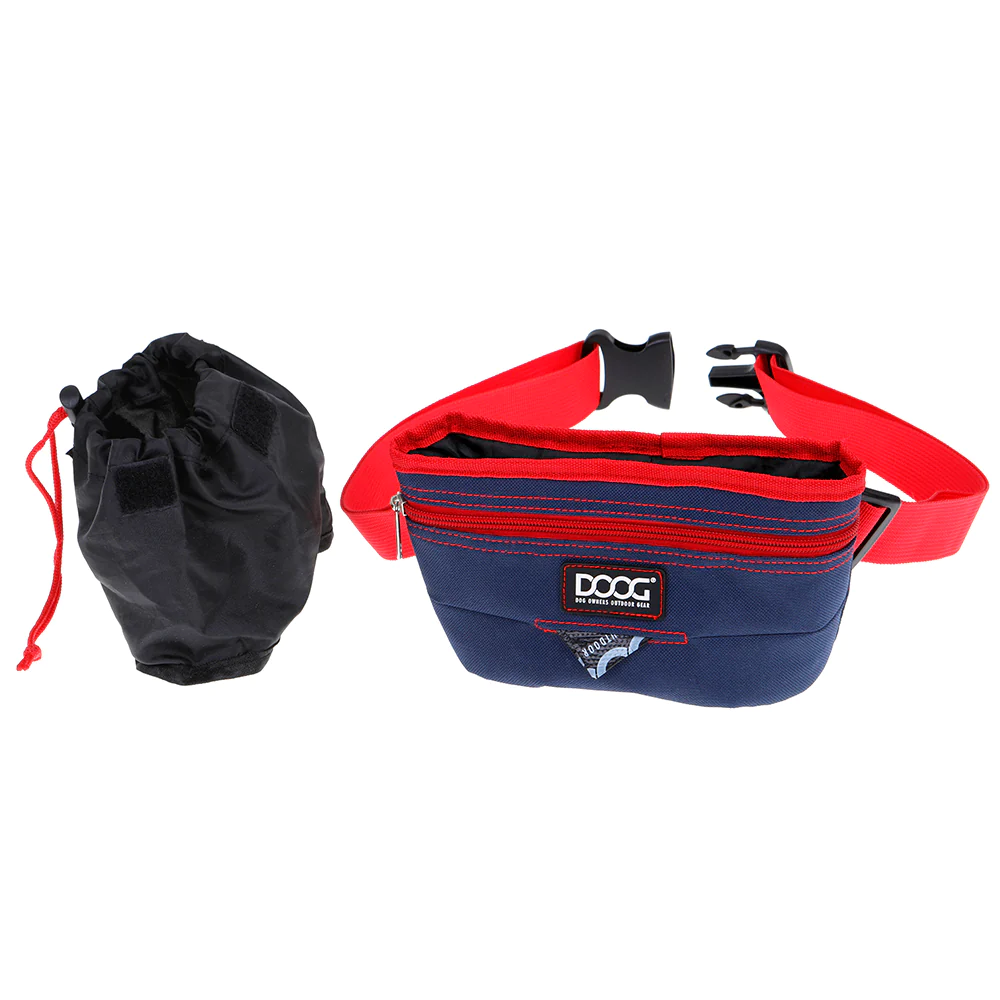 Treat Pouch - Navy with Red
