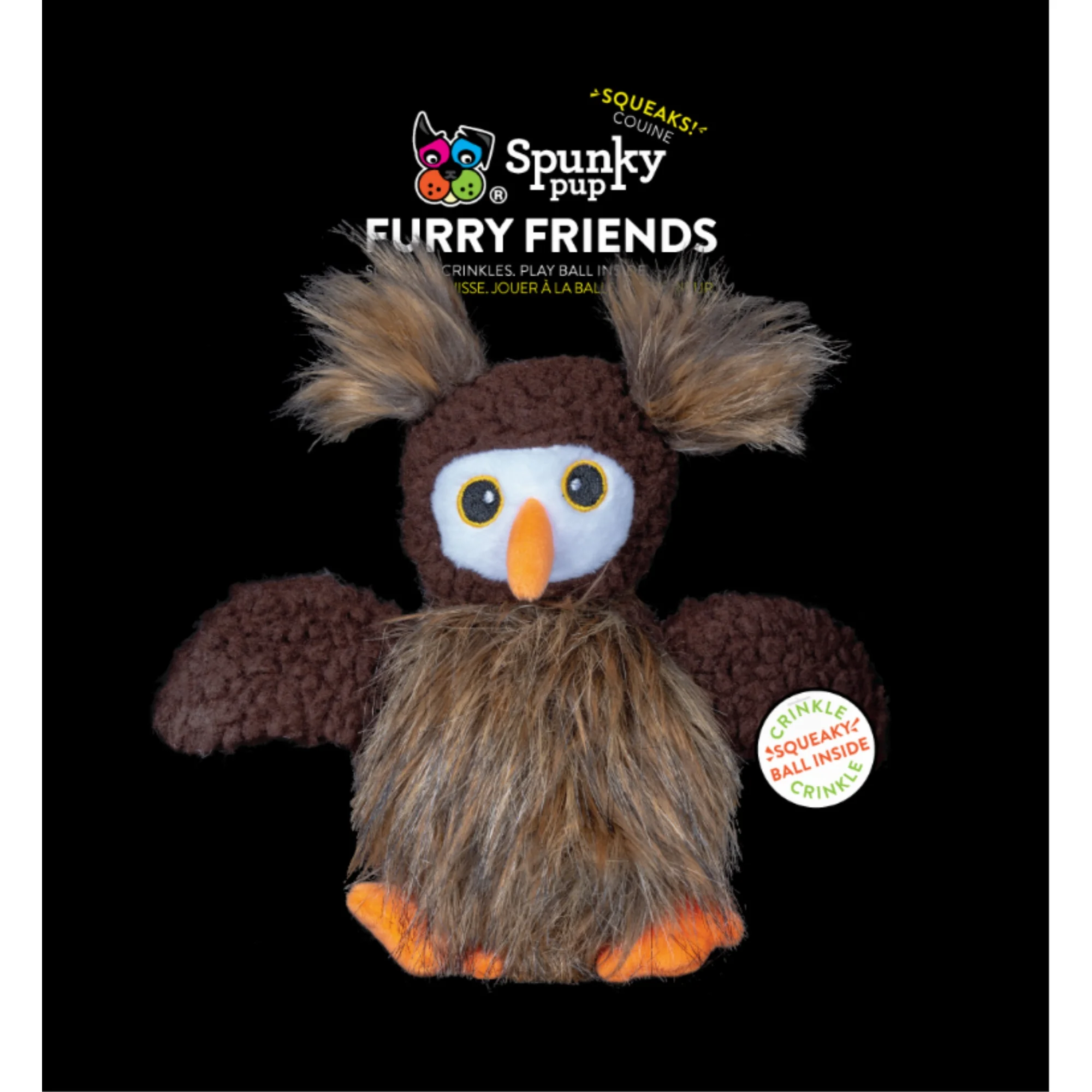 Furry Friends Owl with Ball Squeaker