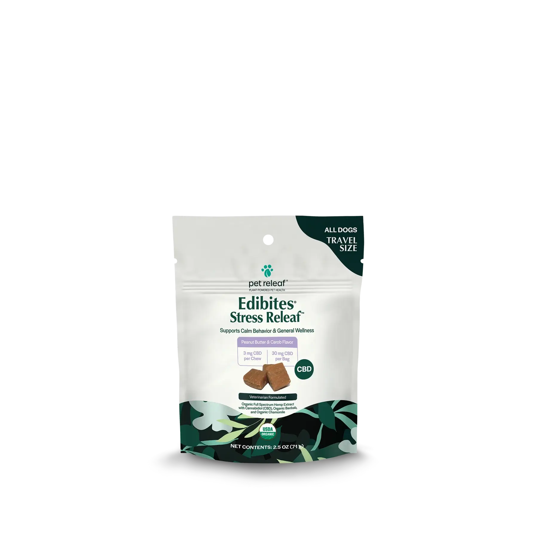 Stress Releaf Organic Hemp Edibites - Peanut Butter & Carob Flavor