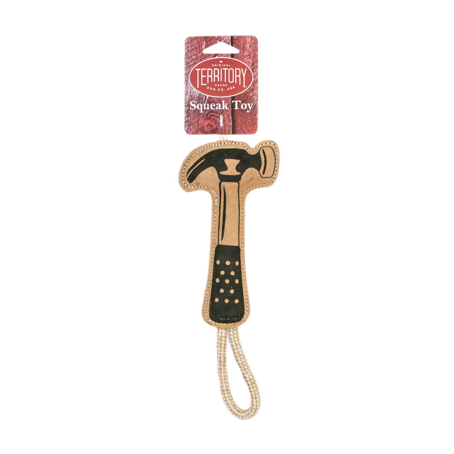Natural Leather - Hammer Tug with Squeaker