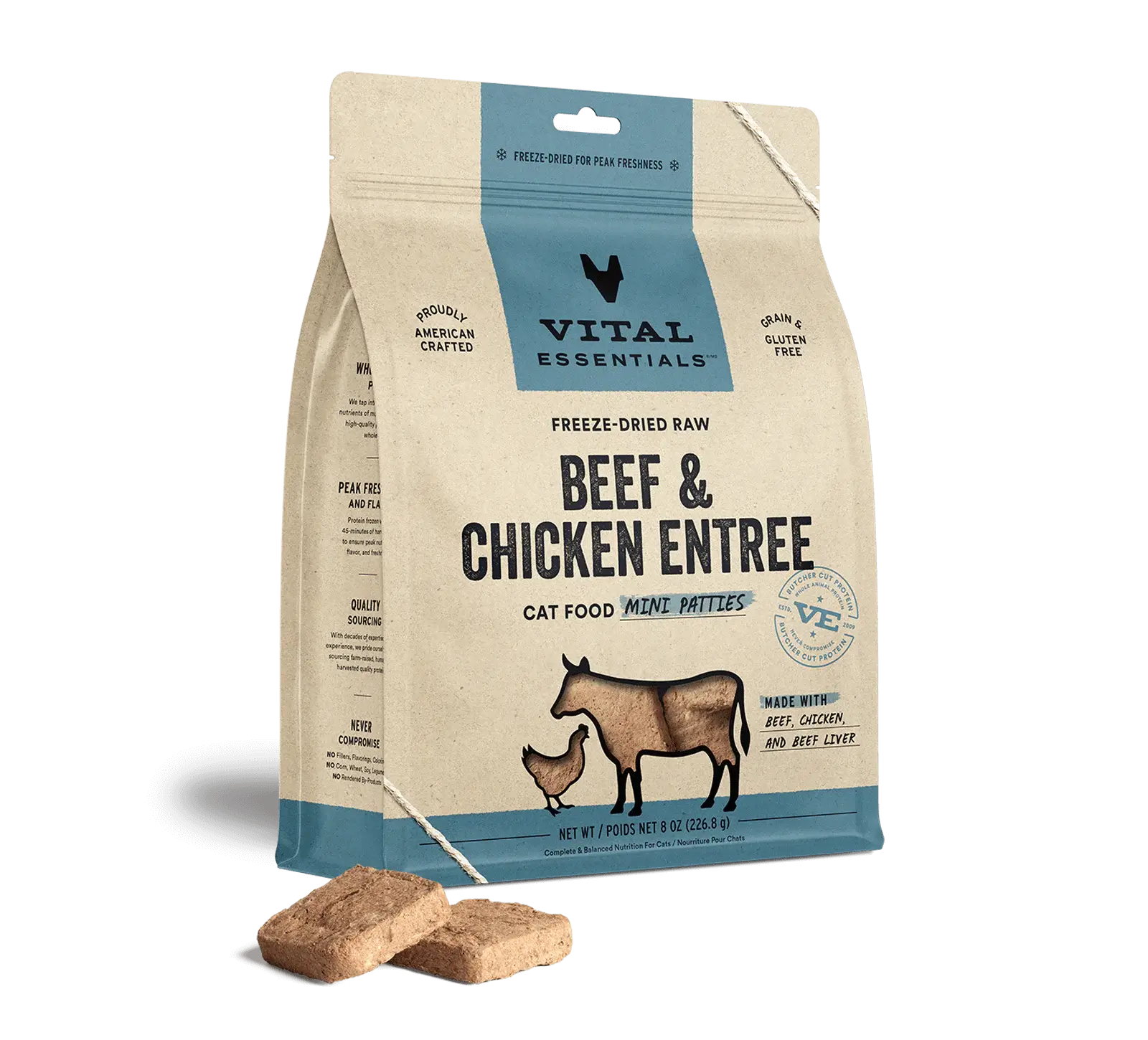Freeze Dried Beef & Chicken Entrée Mini Patties