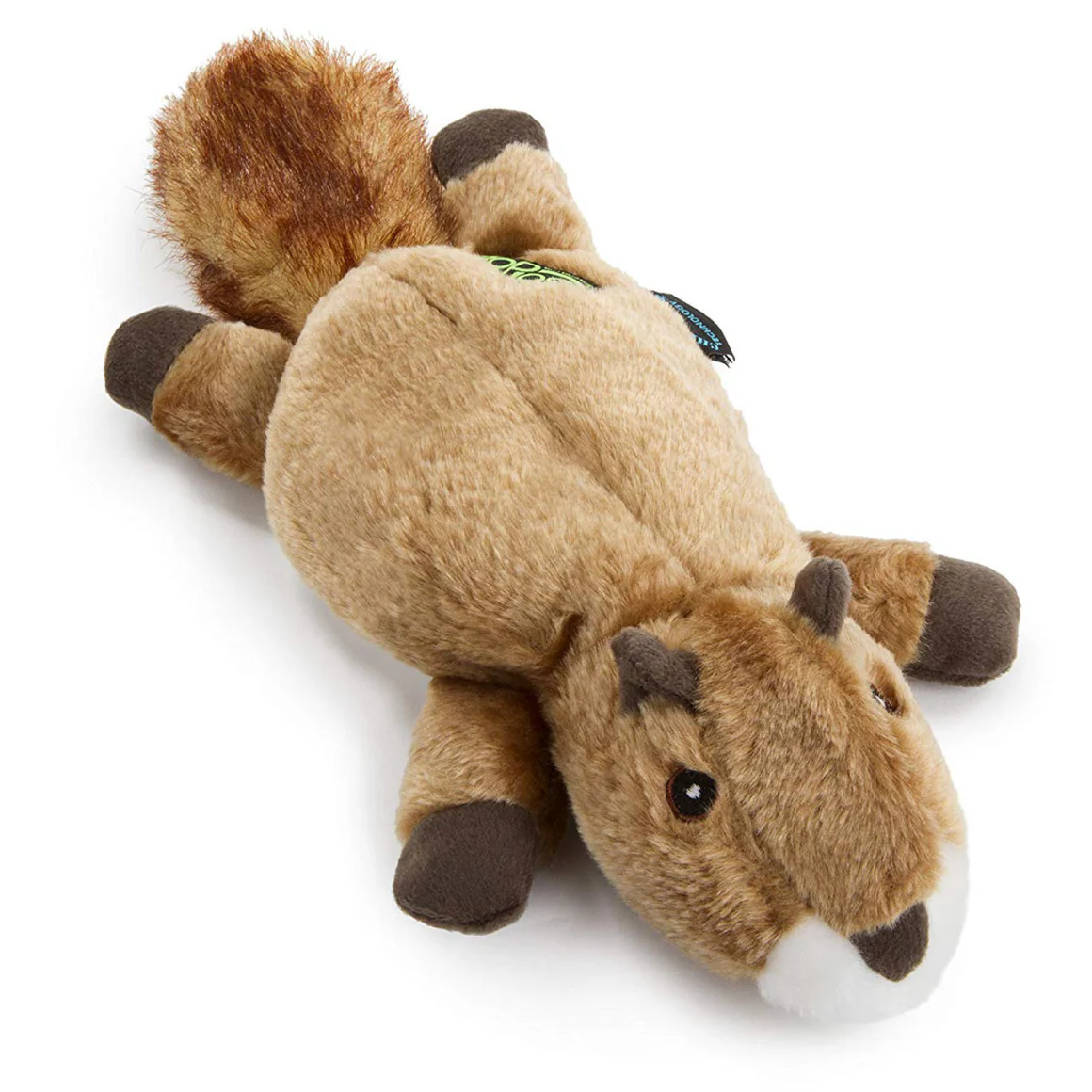 goDog Flatz Squirrel Plush Squeaker Toy