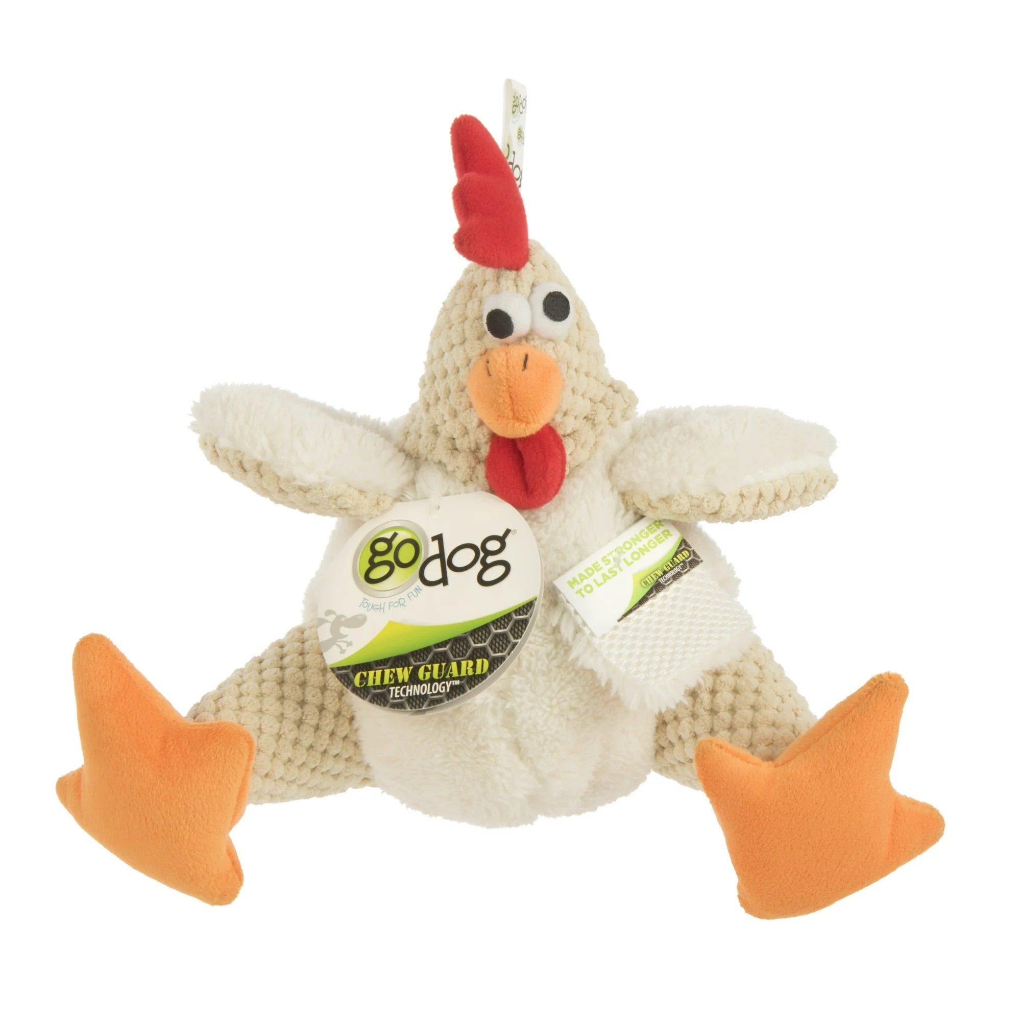 goDog Checkers Rooster - Fat White - Large