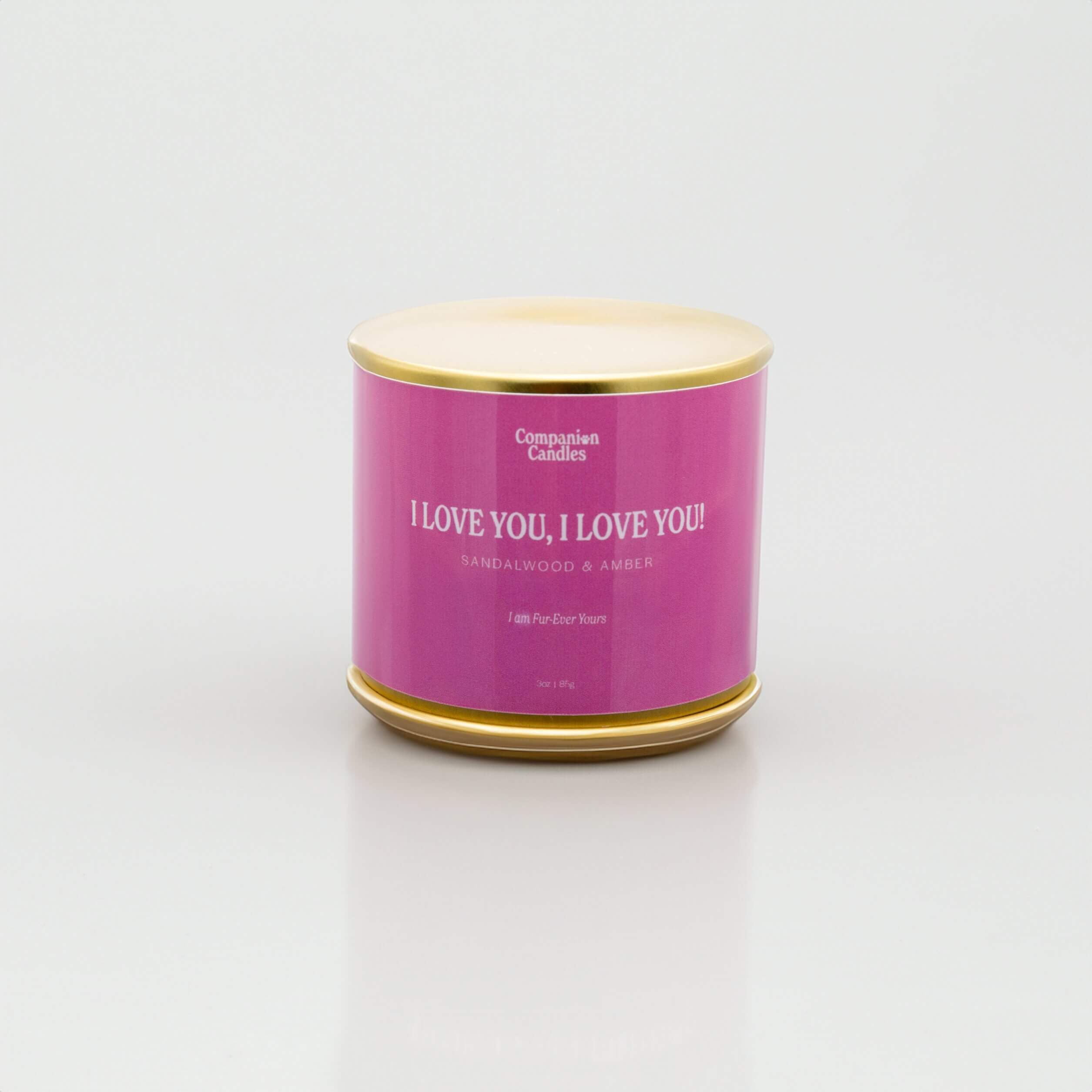 "I Love You" Mini Candle - Sandalwood/Amber