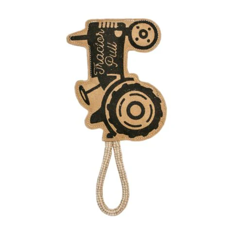 Natural Leather - Tractor Pull Tug with Squeaker