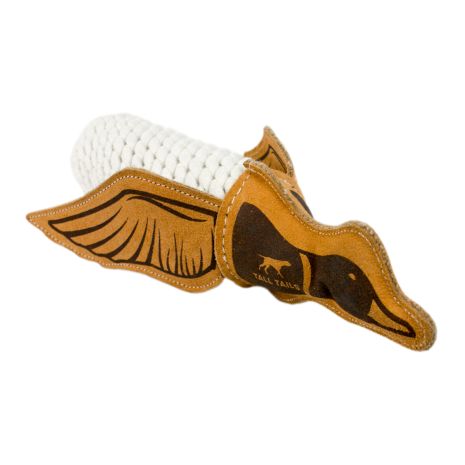 Natural Leather Quacker Rope Tug Toy