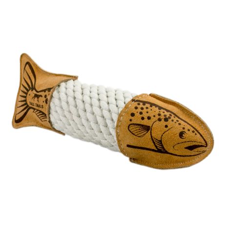 Natural Leather Trout Rope Tug Toy