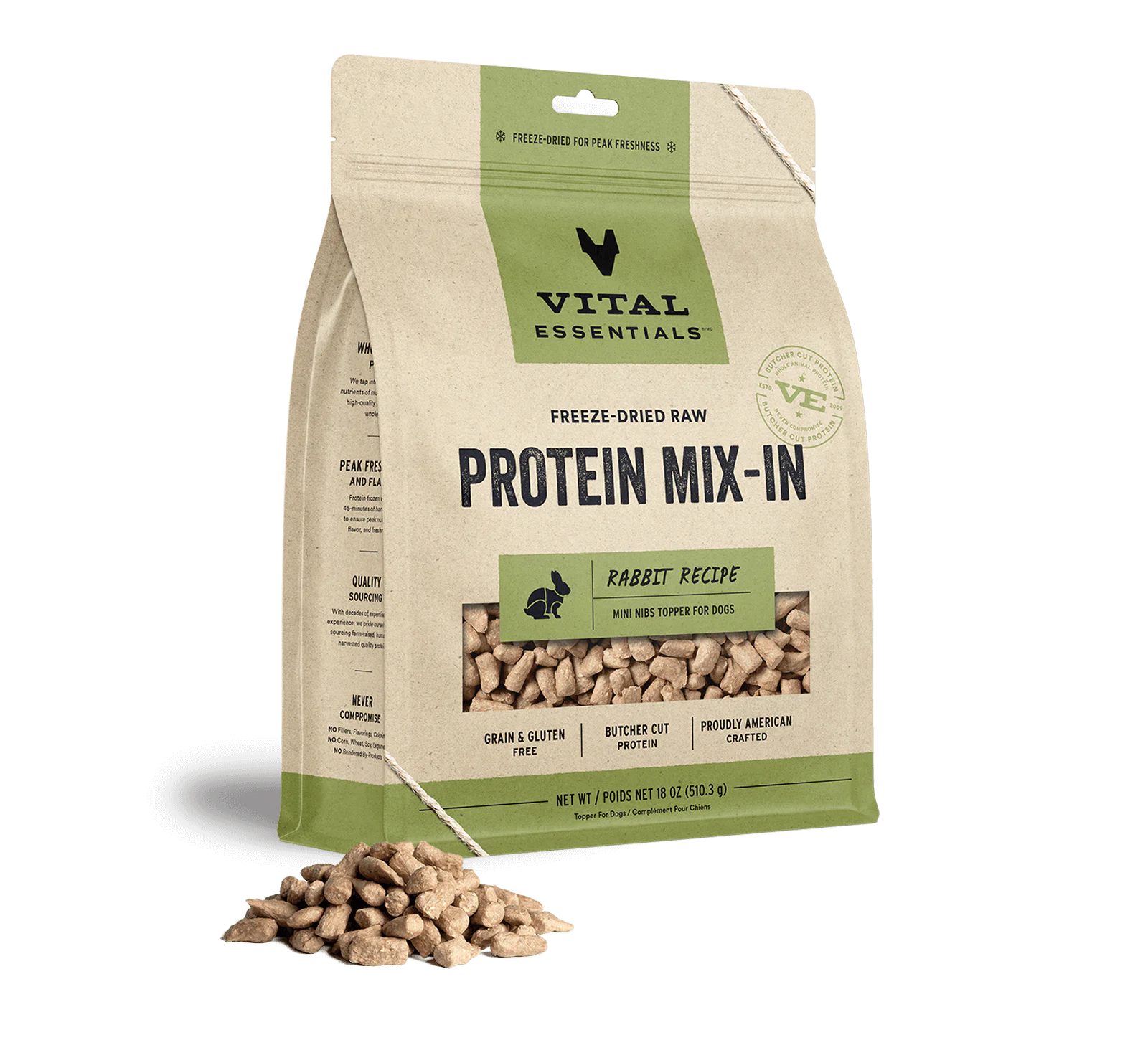 Freeze Dried Protein Mix-In Rabbit Recipe Mini Nibs Topper