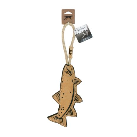 Natural Leather Trout Tug Toy