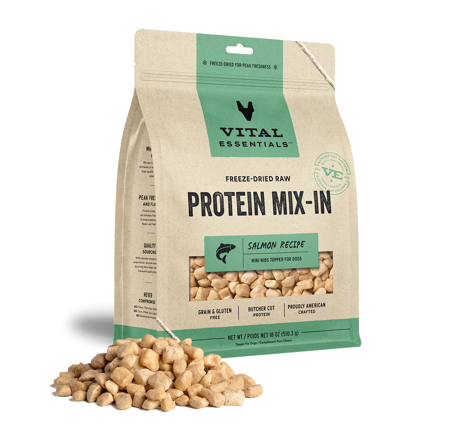 Freeze Dried Protein Mix-In Salmon Recipe Mini Nibs Topper