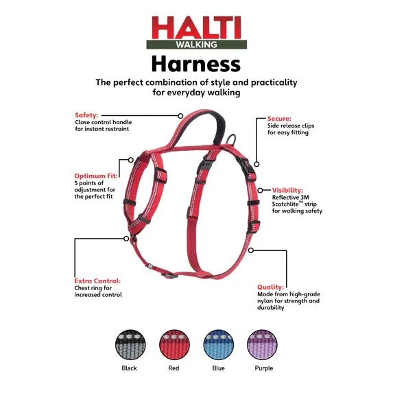 HALTI Walking Harness (chest 26" - 30") - Red
