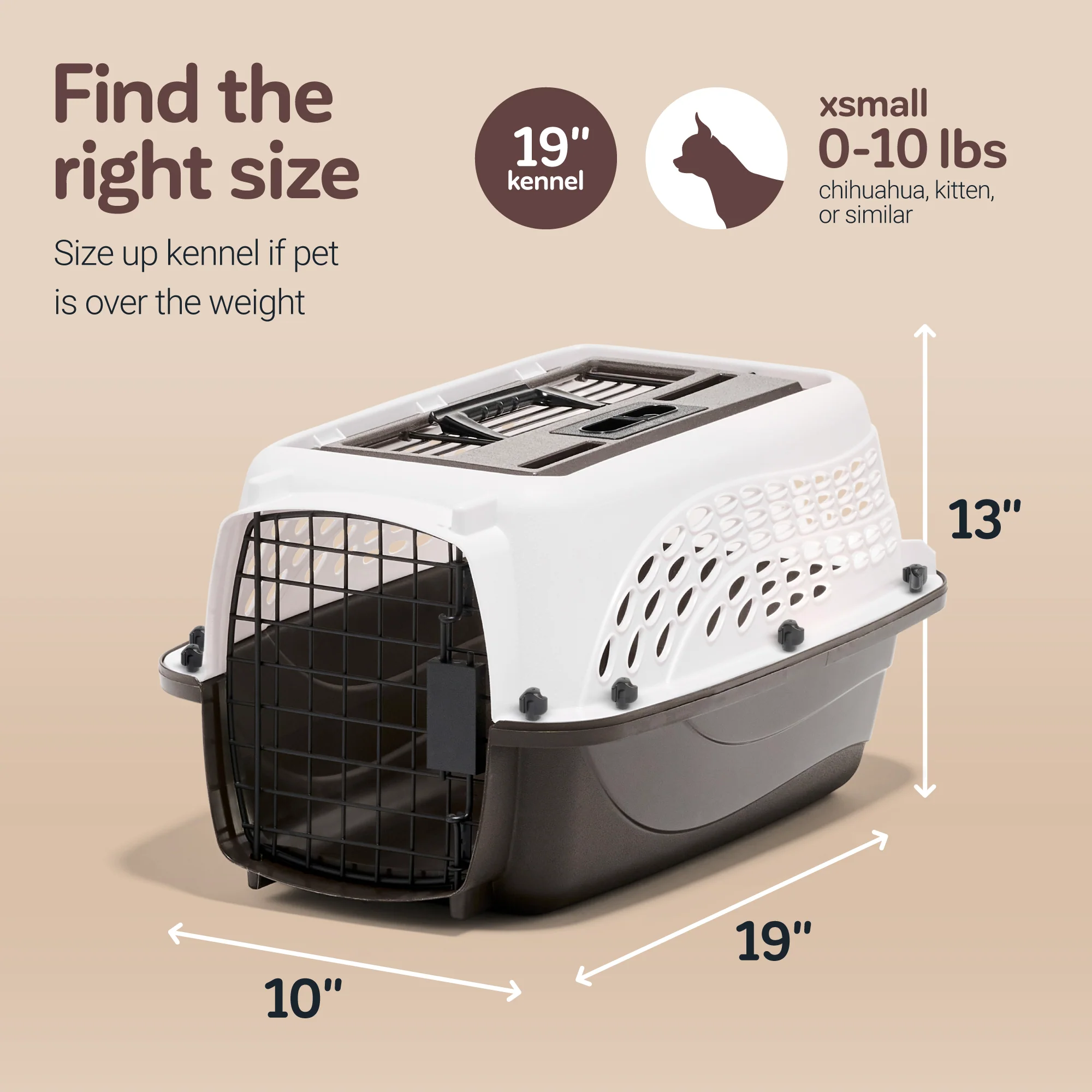 Top Load Kennel 2 Door White - Small